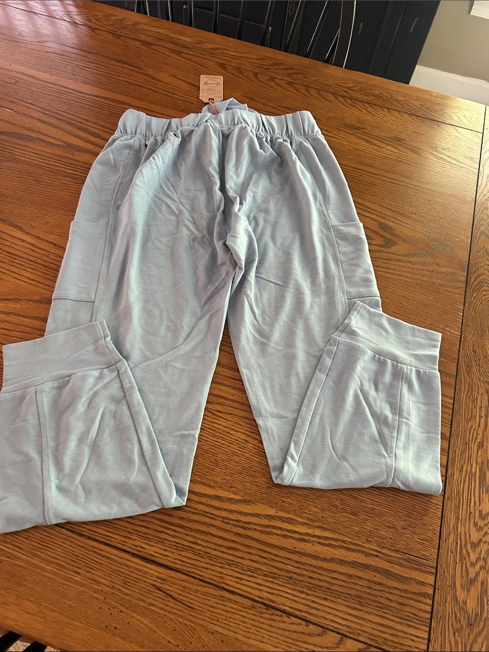 Light Blue Cozy Tie-Waist Jogger Pants/9 - Picture 4 of 4